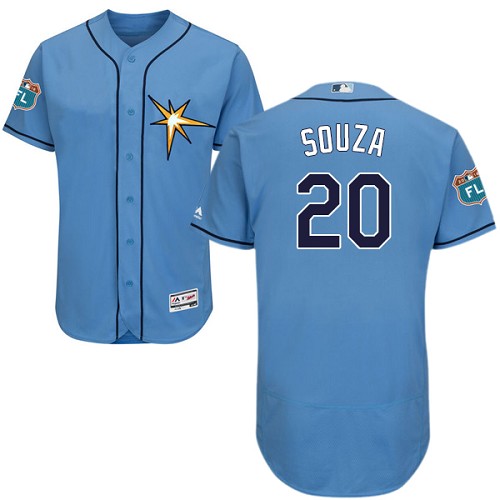 Rays #20 Steven Souza Light Blue Flexbase Authentic Collection Stitched MLB Jersey